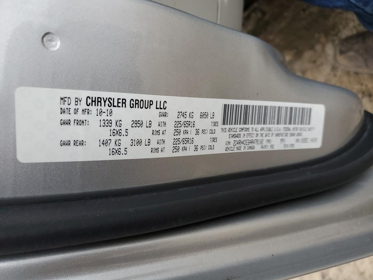 2D4RN4DE6AR478102 2010 Dodge Grand Caravan Se