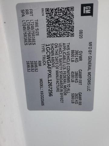 2020 CHEVROLET EXPRESS G2 - 1GCWGAFPXL1267256