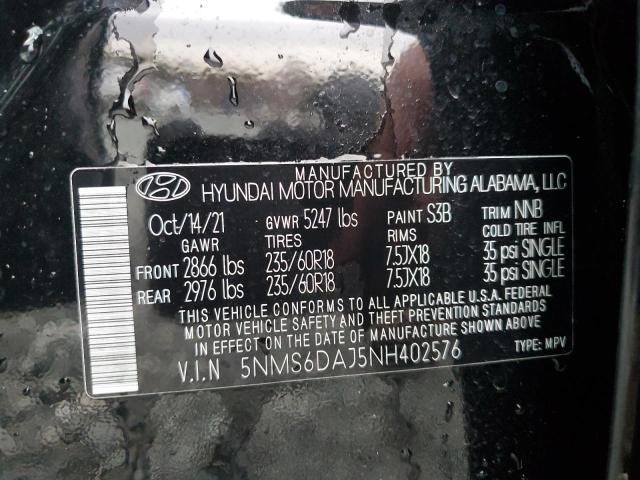 2022 HYUNDAI SANTA FE S - 5NMS6DAJ5NH402576