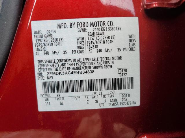 2FMDK3KC4EBB34838 | 2014 FORD EDGE LIMIT