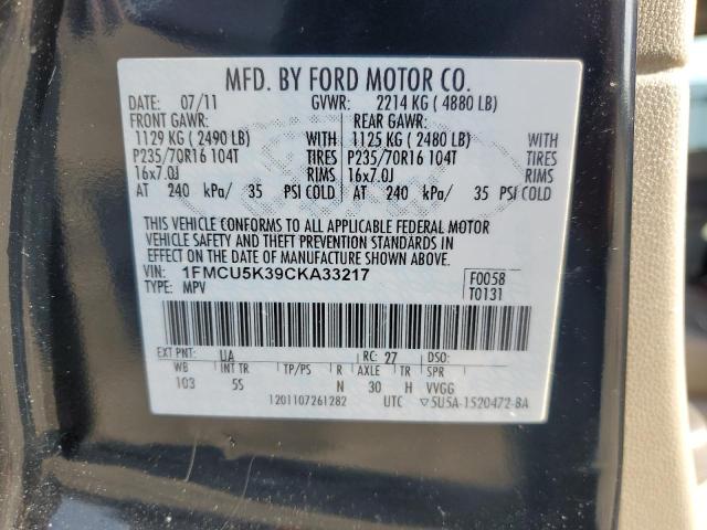 1FMCU5K39CKA33217 | 2012 Ford escape hybrid