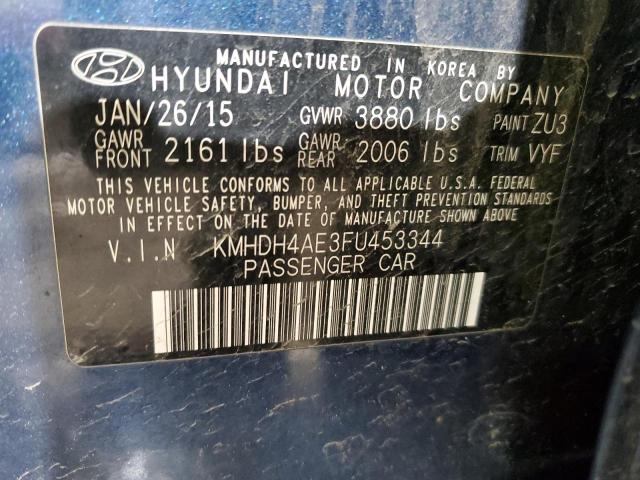 KMHDH4AE3FU453344 | 2015 HYUNDAI ELANTRA SE