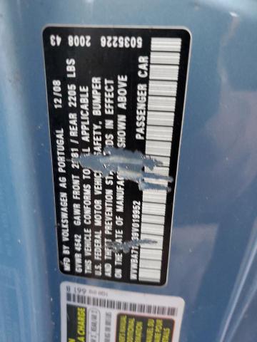 2009 Volkswagen Eos Turbo VIN: WVWBA71F39V019952 Lot: 40600334