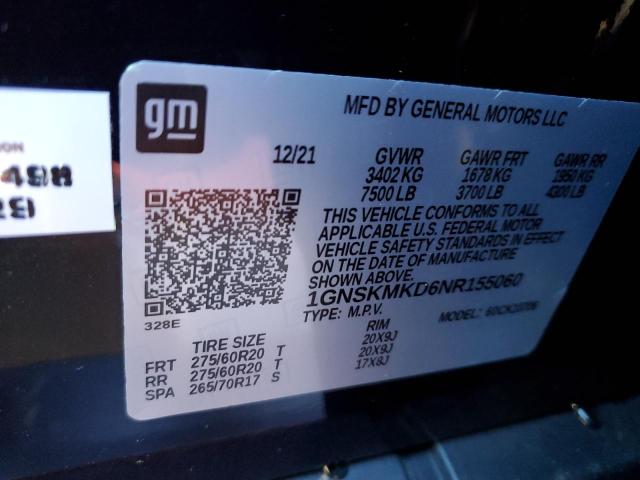 2022 CHEVROLET TAHOE K150 - 1GNSKMKD6NR155060
