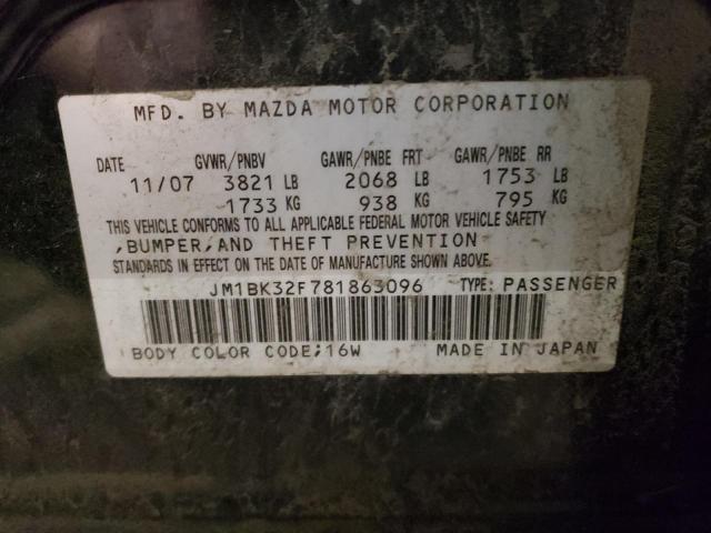 JM1BK32F781863096 2008 Mazda 3 I