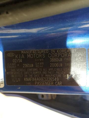 KNAFX4A66E5226549 | 2014 KIA FORTE LX