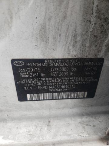 2015 HYUNDAI ELANTRA SE 5NPDH4AE6FH640415