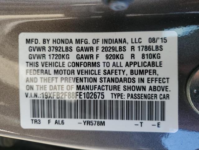 19XFB2F88FE102675 | 2015 HONDA CIVIC EX