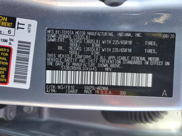 5TDBZRBH9LS045445 | 2020 TOYOTA HIGHLANDER