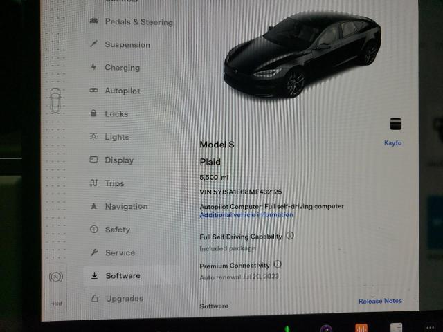 5YJSA1E68MF432125 | 2021 TESLA MODEL S