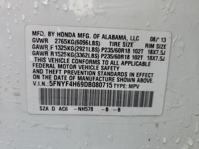 Image 13 of 2013 Honda Pilot salvage vehicle - Lot #39728024 at Copart