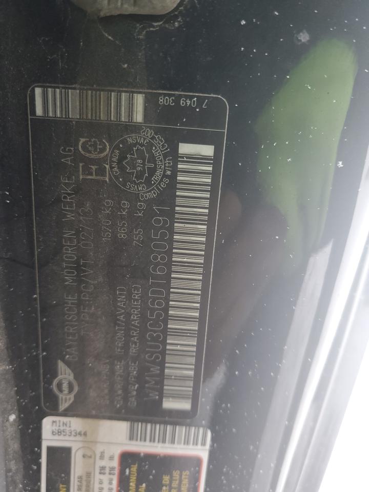 WMWSU3C56DT680591 2013 Mini Cooper