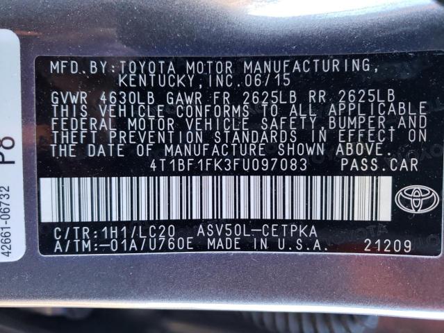 4T1BF1FK3FU097083 | 2015 TOYOTA CAMRY LE