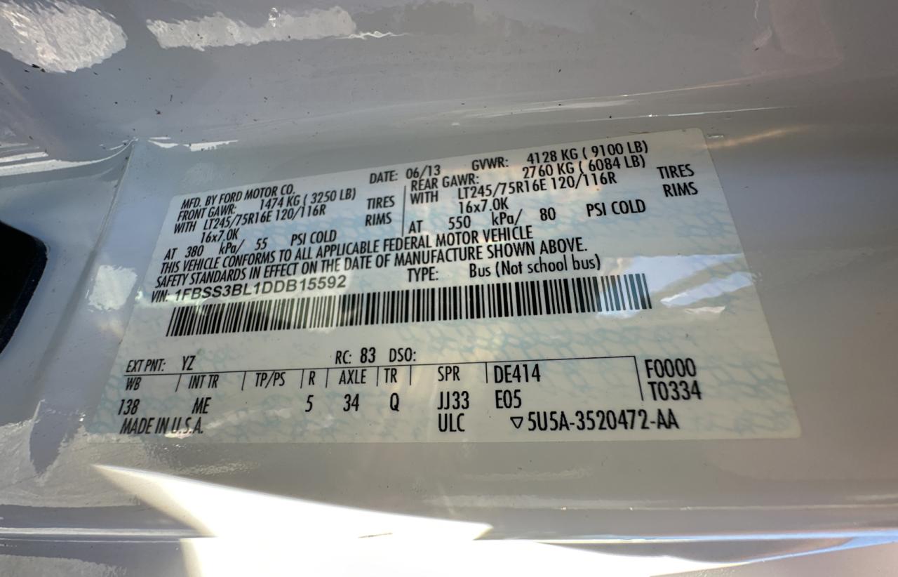 1FBSS3BL1DDB15592 2013 Ford Econoline E350 Super Duty Wagon