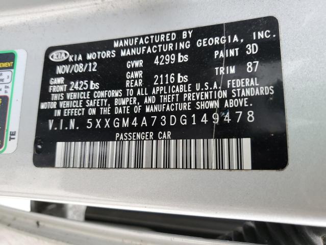 5XXGM4A73DG149478 2013 Kia Optima Lx