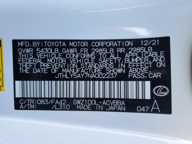 2022 LEXUS LC 500H JTHLY5AY7NA002237