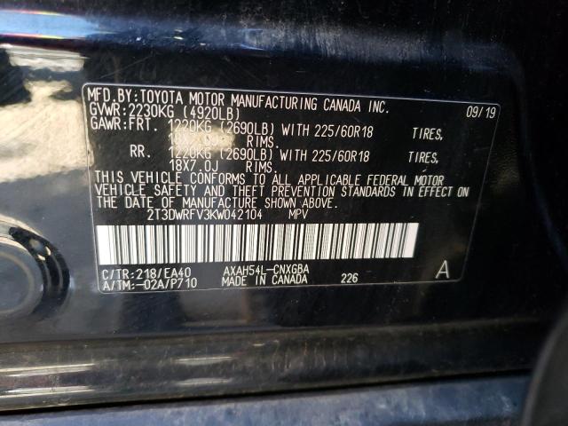 2T3DWRFV3KW042104 | 2019 TOYOTA RAV4 LIMIT