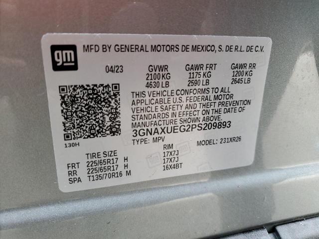 3GNAXUEG2PS209893 | 2023 CHEVROLET EQUINOX LT