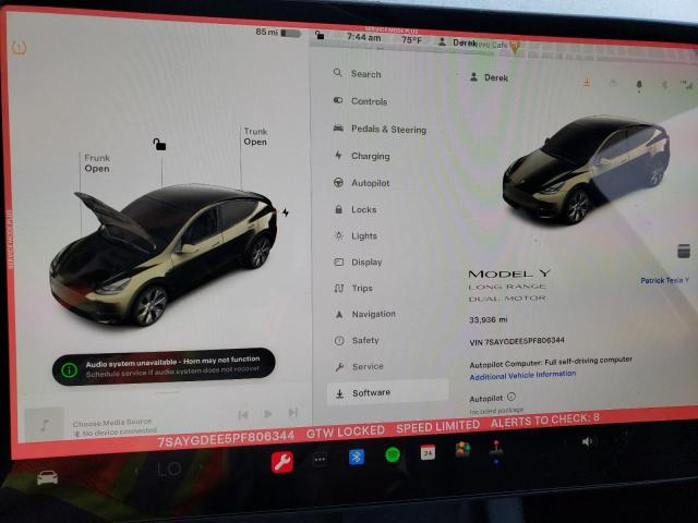 7SAYGDEE5PF806344 | 2023 TESLA MODEL Y