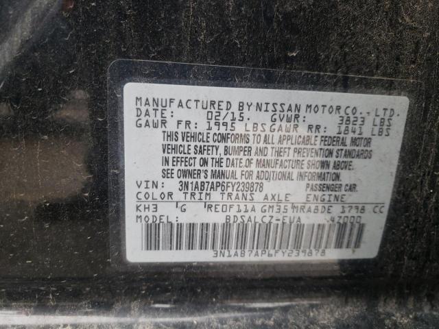 3N1AB7AP6FY239878 | 2015 NISSAN SENTRA S