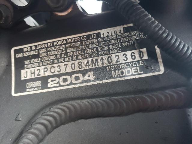 2004 HONDA 600 - JH2PC37084M102360