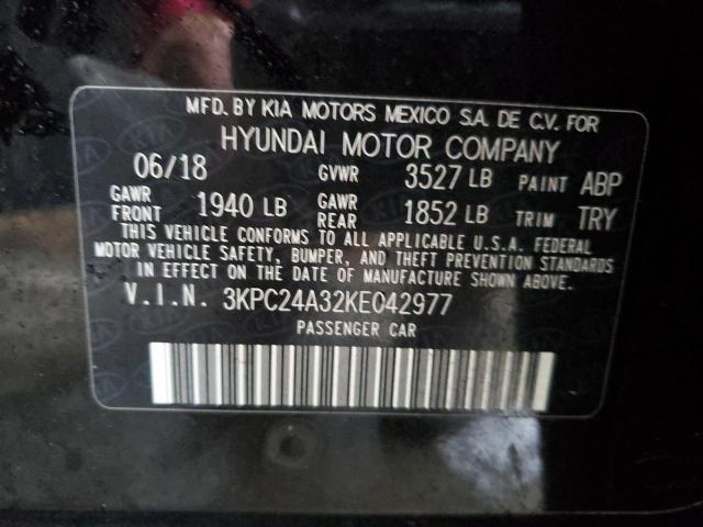 VIN 3KPC24A32KE042977 2019 Hyundai Accent, SE no.12