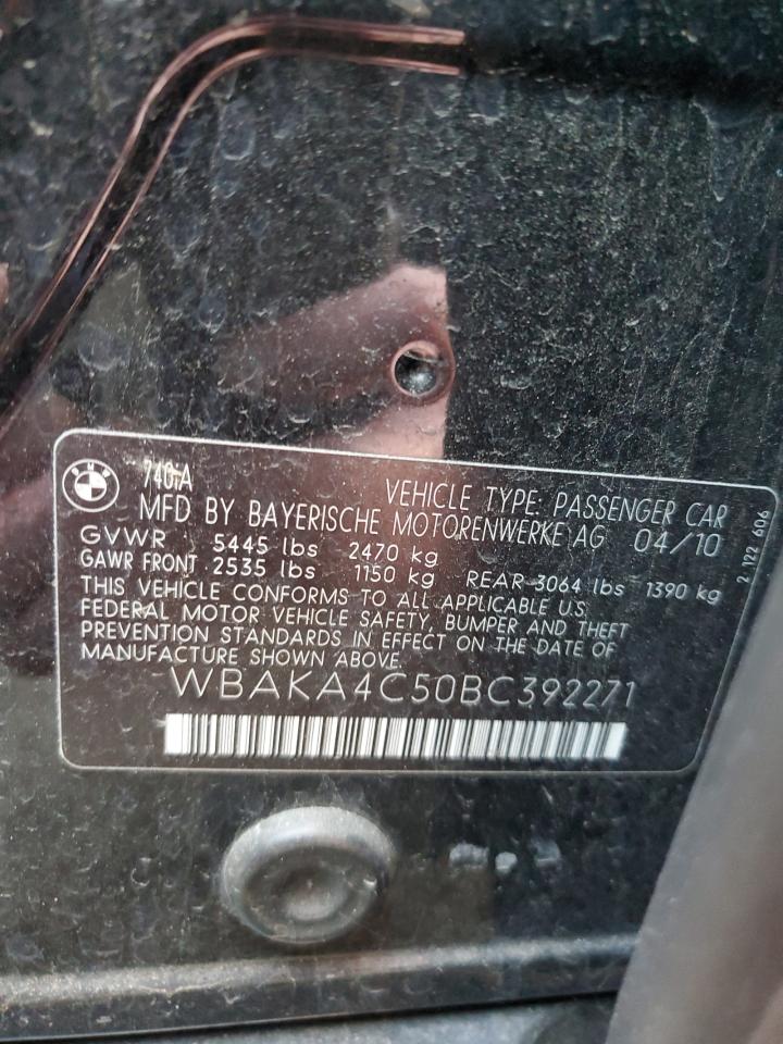 WBAKA4C50BC392271 2011 BMW 740 I