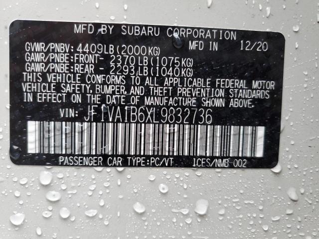 2020 Subaru Wrx Premium VIN: JF1VA1B6XL9832736 Lot: 38978254