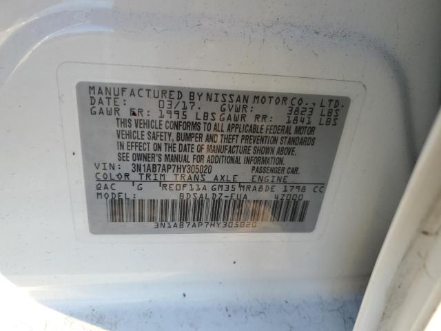 3N1AB7AP7HY305020 | 2017 NISSAN SENTRA S