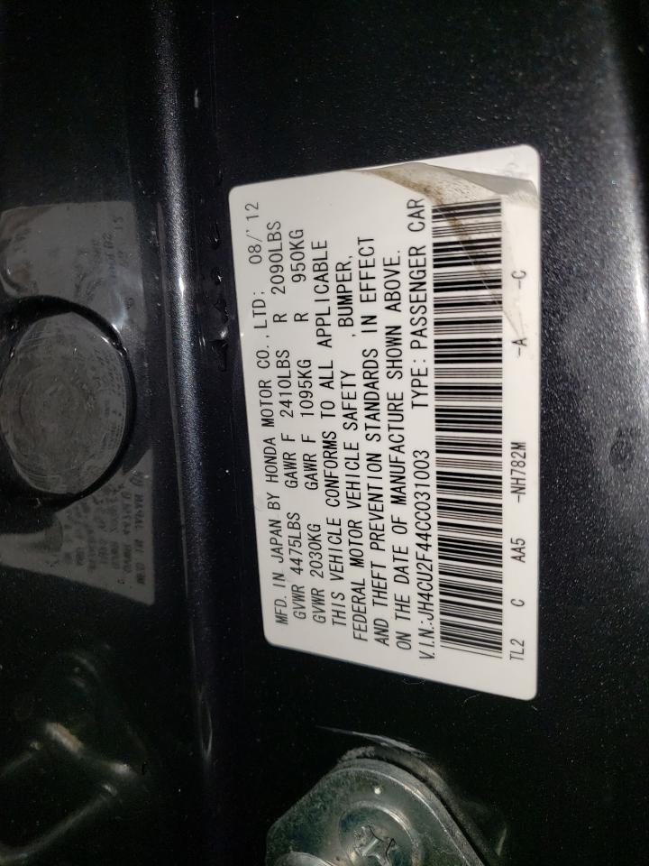 JH4CU2F44CC031003 2012 Acura Tsx