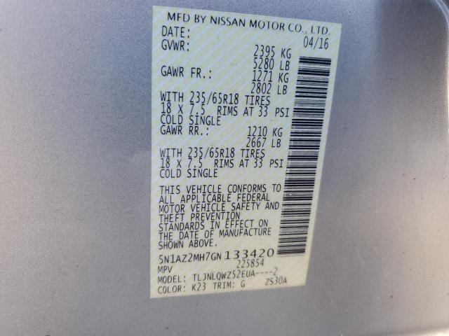 2016 NISSAN MURANO S - 5N1AZ2MH7GN133420