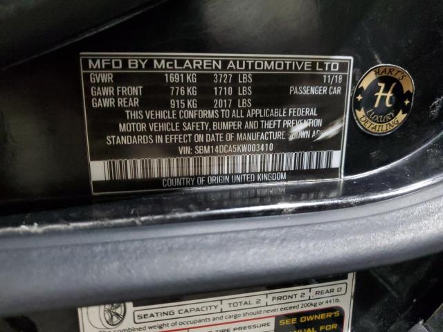 SBM14DCA5KW003410 2019 Mclaren Automotive 720S