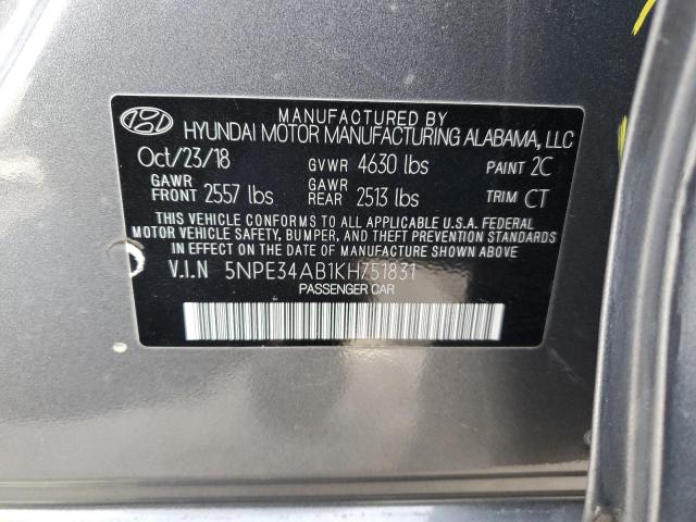 5NPE34AB1KH751831 | 2019 HYUNDAI SONATA LIM