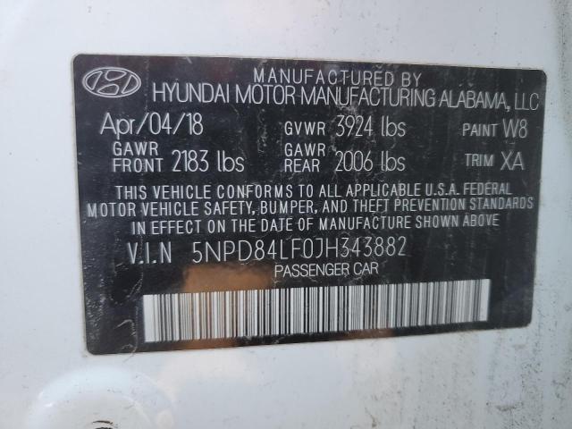 2018 HYUNDAI ELANTRA SE - 5NPD84LF0JH343882