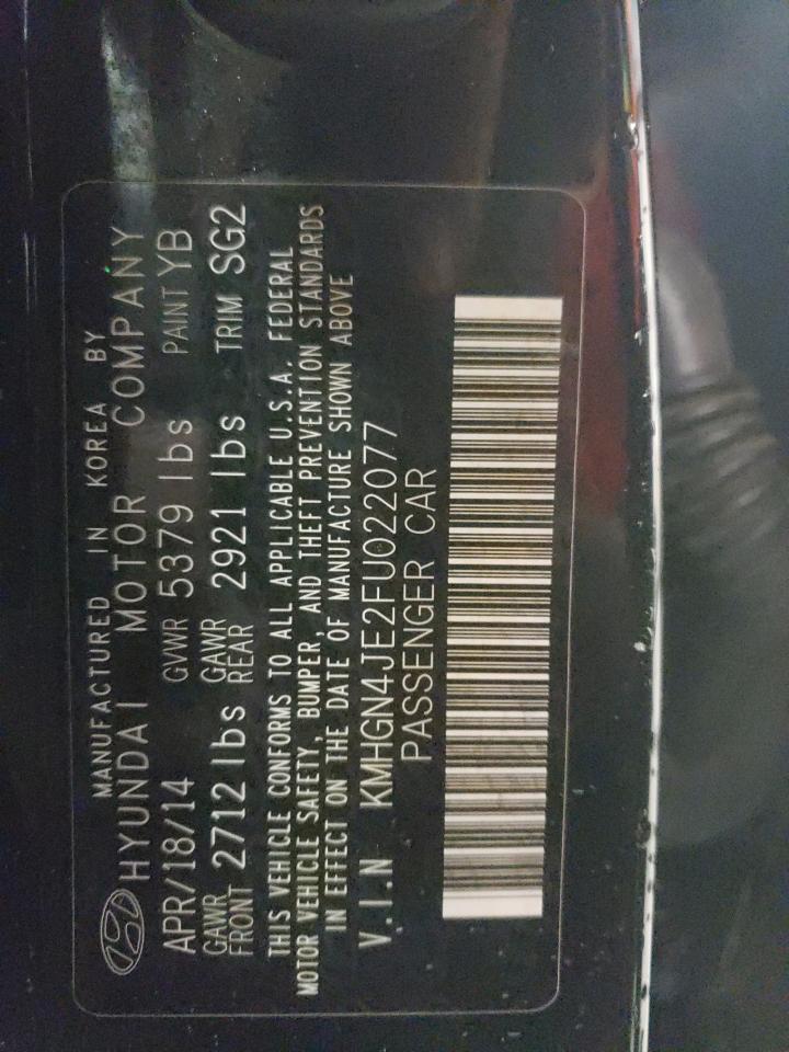 kmhgn4je2fu022077 KMHGN4JE2FU022077 2015 Hyundai Genesis 3.8L