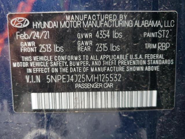 5NPEJ4J25MH125532 | 2021 HYUNDAI SONATA SEL