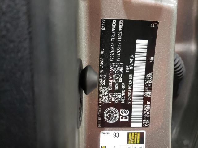 2022 LEXUS RX 350 2T2HZMDA1NC334498