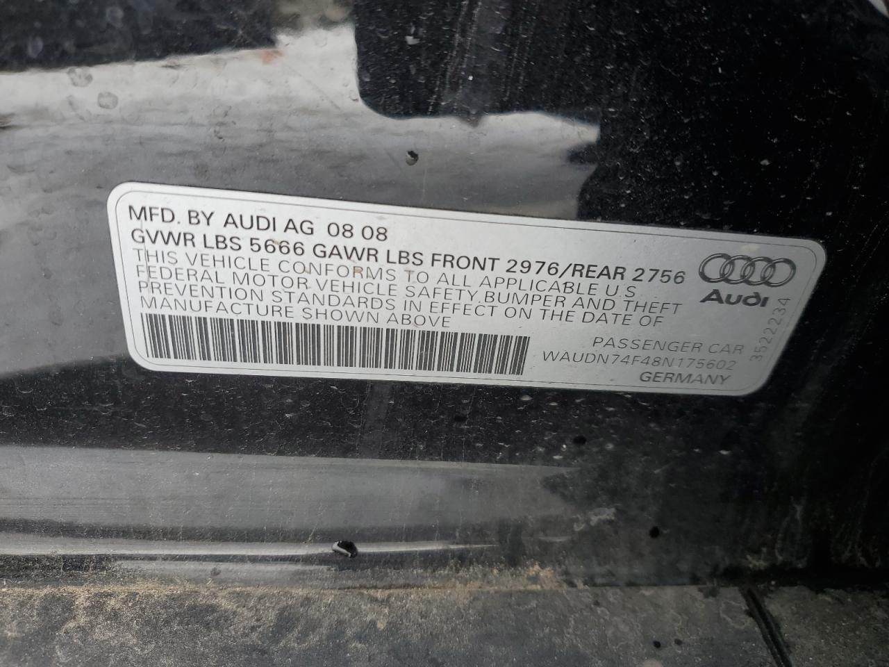 WAUDN74F48N175602 2008 Audi S6 Quattro