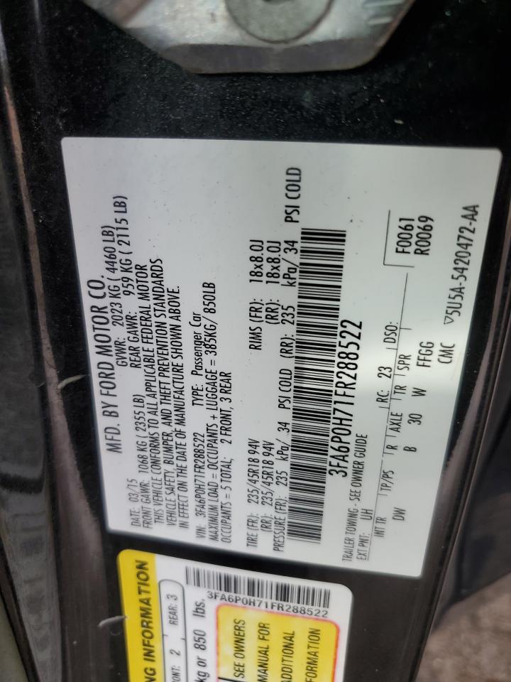 3FA6P0H71FR288522 2015 Ford Fusion Se