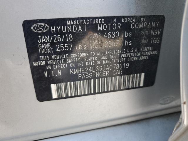 KMHE24L39JA078619 | 2018 HYUNDAI SONATA HYB