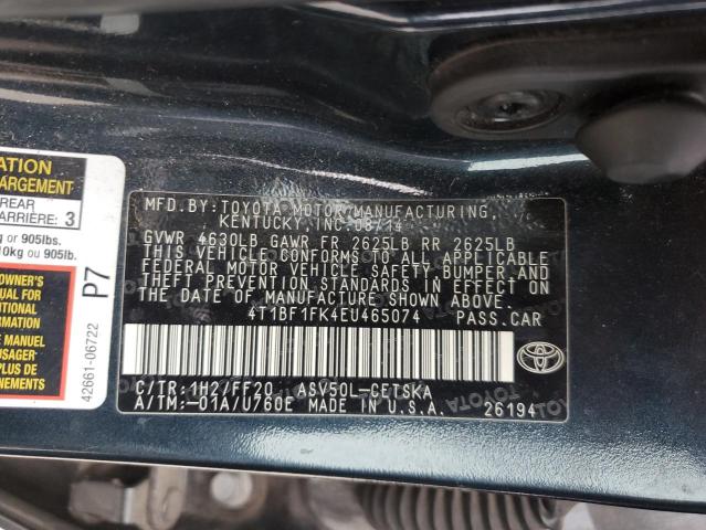 4T1BF1FK4EU465074 | 2014 TOYOTA CAMRY L