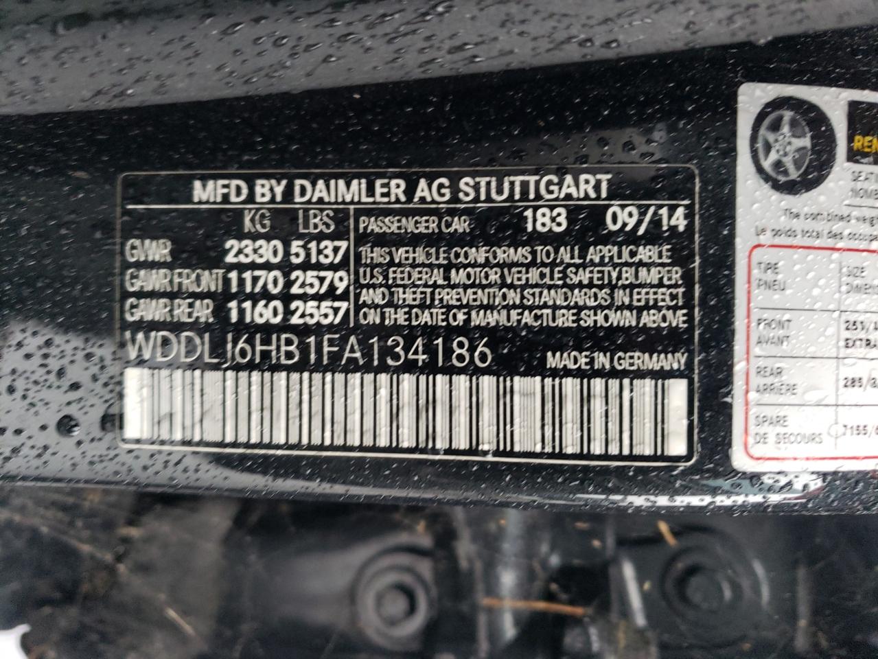 WDDLJ6HB1FA134186 2015 Mercedes-Benz Cls 400 4Matic