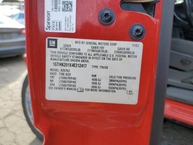 2004 GMC Sierra K2500 Heavy Duty VIN: 1GTHK291X4E212417 Lot: 37466554