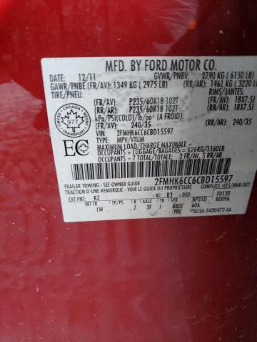 2FMHK6CC6CBD15597 2012 Ford Flex Sel