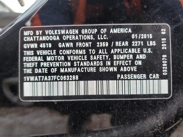 1VWAT7A37FC063288 | 2015 VOLKSWAGEN PASSAT S