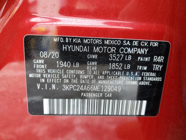 3KPC24A66ME129049 | 2021 Hyundai accent se