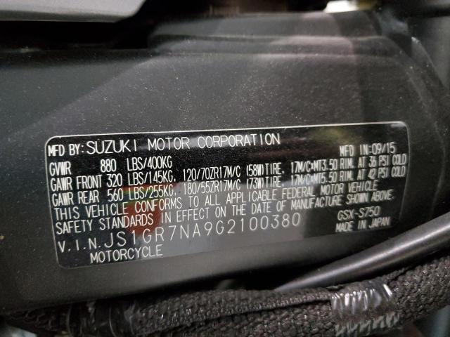 2016 SUZUKI GSX-S750 - JS1GR7NA9G2100380