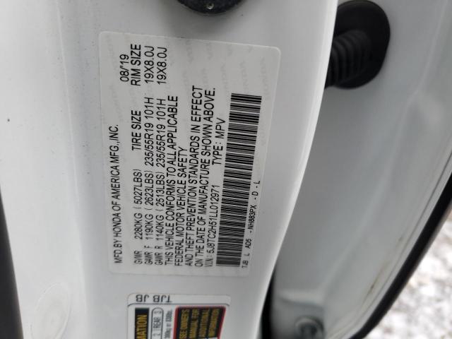 5J8TC2H51LL012971 | 2020 ACURA RDX TECHNO