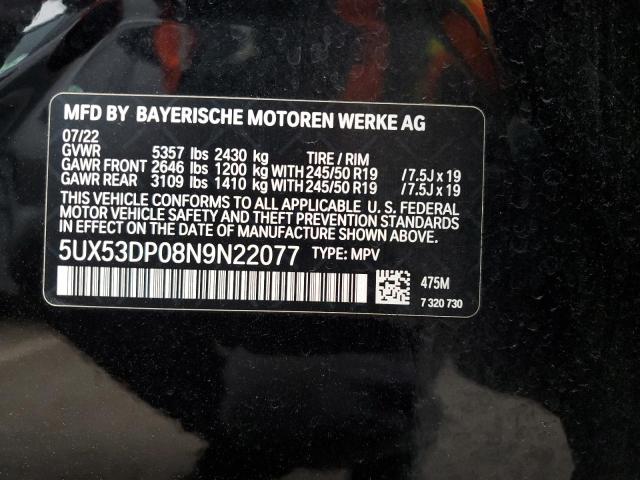 5UX53DP08N9N22077 2022 BMW X3, photo no. 13