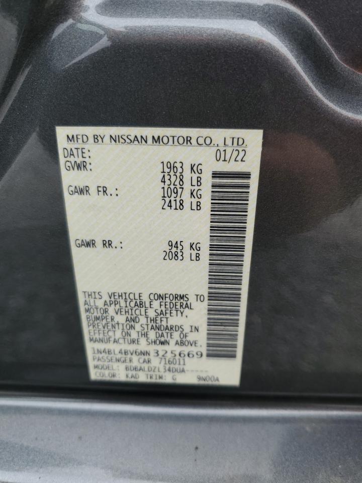 1N4BL4BV6NN325669 2022 Nissan Altima S